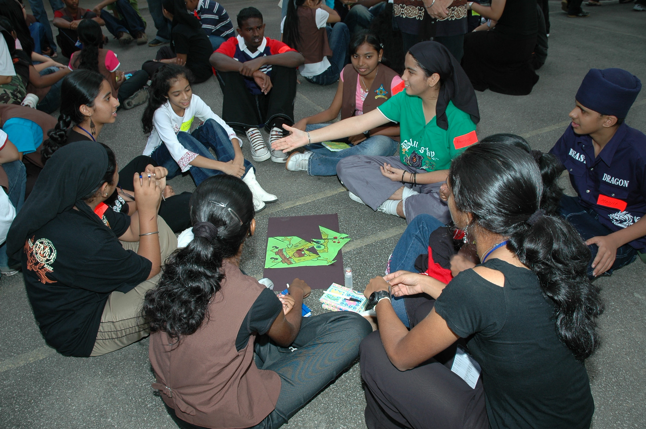 Yes! we’re going to win…pass on the final piece , says Preetpal from Gurpuri while completing their ice breaker activity.